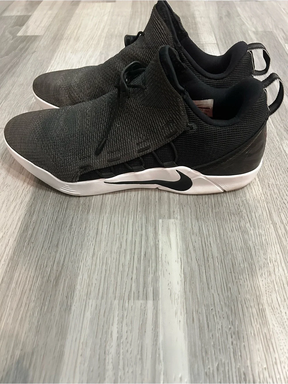 Nike Men's Black Knit Slip-On Sneakers with White Sole